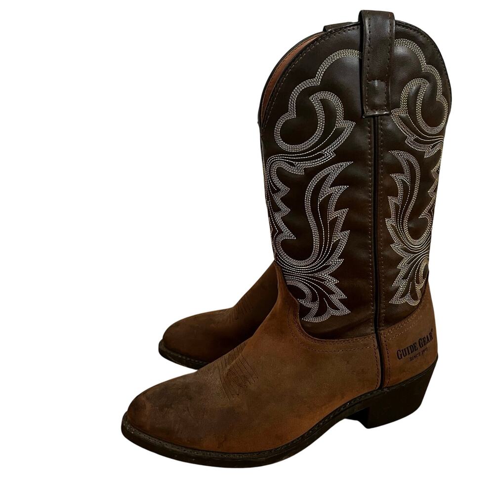 Guide Gear Men’s 9.5 EE 12” Brush Off Western Cowboy Boot Brown Leather Festival